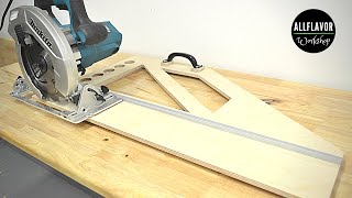 How To Make a Circular Saw Guide  DIY Circular Saw Crosscut Jig [upl. by Rolfe550]