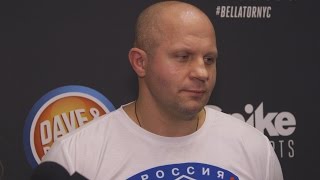 Fedor Emelianenko Isnt Amused by Chael Sonnens Antics at Presser [upl. by Anawal247]