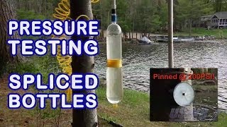 Pressure Test 200PSI 14Bar Water Rocket Spliced Bottles [upl. by Nhguahs954]