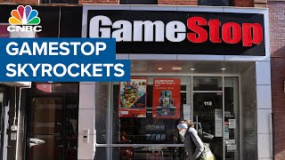 GameStop skyrockets as retail investors force short squeeze [upl. by Nuawaj35]