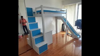 bunk bed loftbed bunkbed with study table slide amp stairs by EPPOTUM YahiTohChahiye 9355355785 [upl. by Cheshire]