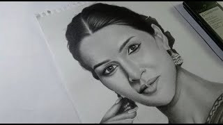 How to draw Kriti sanon Indian actress Kriti sanonhow to draw a realistic portrait 🤔 [upl. by Eiro143]