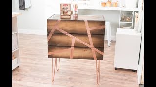 Krylon® Spray Paint  Burnt Wood and Metallic Rose Gold Dresser HowTo [upl. by Eirojram]