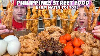 ASSORTED STREET FOOD MUKBANG PROBEN KWEK KWEK BALUT ISAW SIOMAI FAT CHICHARON PINOY MUKBANG [upl. by Silvan138]