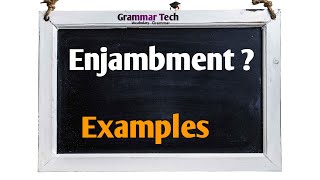 What is Enjambment  Figure Of Speech  spokenenglish Grammartech englishgrammar [upl. by Airdnahs989]