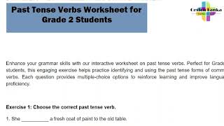 Past Tense Verbs Worksheet for Grade 2 Students [upl. by Ahsikat]