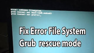 Grub Rescue Kali Linux Unknown File system [upl. by Starla]