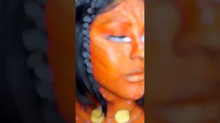 Avatar anaranjado 🎨🖌🧡 makeup art halloween avatar shorts reels video artist transition [upl. by Jilli]