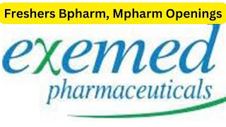 Freshers BpharmMpharm Openings for Pharmacovigilance At EXEMED PHARMACEUTICALS freshersjobs [upl. by Pedroza]