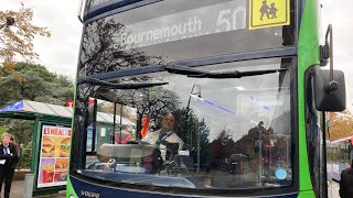 Morebus 2016 Volvo B5TL MCV EvoSeti HF66 DSX on the 50 to Bournemouth  301024 [upl. by Mercer]