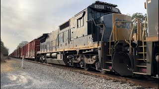 Mid 2000s lash up CSX M649 slides through Homerville GA wCSX C408 9280 trailing 3rd [upl. by Hannah]