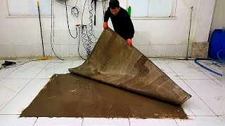 Fantastic dirty shaggy carpet cleaning satisfying rug cleaning ASMR [upl. by Elberta]