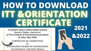 HOW TO DOWNLOAD CA ITT amp OP CERTIFICATE ONLINE FROM MOBILE LAPTOP  ICAI ICITSS COURSE DETAILS [upl. by Atiuqes]