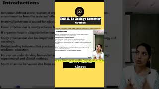 Behaviour as disciplines of science BSc Zoology 5th Semester shorts bsczoology animalbehaviour [upl. by Siurtemed]