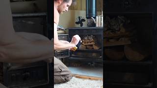 The BEST way to light a log burner woodstove logburner lifehacks fire [upl. by Huxley]