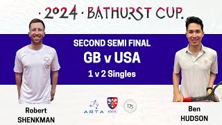 2024 Bathurst Cup 2nd SF  GB R Shenkman v USA B Hudson  1v2 Reverse Singles [upl. by Arua68]