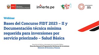 DGPMI Bases del Concurso FIDT 2023 II y documentación técnica mínima obligatoria  Salud Básica [upl. by Sweeney]