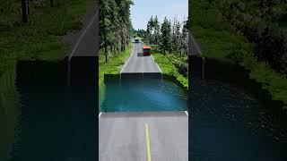 Bus vs huge water pit 33  carsvsrpothole beamngpotholes massivepotholes deepwaterbeamngdrive [upl. by Busby]