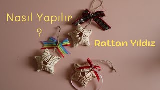 Rattan Yıldız Yapımı  2mm Rattan Kor kullanarak Dekoratif yıldız çiçek figürü yapımı Rattan Diy [upl. by Lamaj]