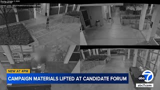 La Cañada Flintridge councilman seen on video swiping election flyers [upl. by Bertine]