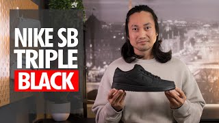 HONEST IMPRESSION Nike SB Dunk Low Pro ISO Triple Black Orange Label [upl. by Froma]