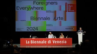 Biennale Arte 2024  Conferenza stampa nella lingua italiana dei segni LIS [upl. by Cutler67]