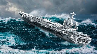 Why MONSTER WAVES Cant Sink US Navys LARGEST Aircraft Carriers During Rough Seas [upl. by Ordnaxela349]