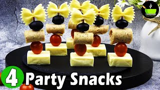 4 Quick Party Snacks amp Starters  Ideas For Kids Birthday Party Snacks  Easy Kids Party Food Ideas [upl. by Shanon]