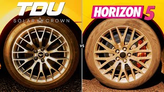 Test Drive Unlimited Solar Crown vs Forza Horizon 5  Graphics Physics and Details Comparison [upl. by Yelsehc]