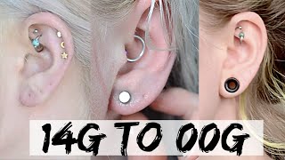 My Ear Stretching Journey  14g to 00g [upl. by Lidah]