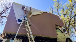 Painting Sheets onto our AstroVan  PMF Camper  Foamie [upl. by Ozzie]