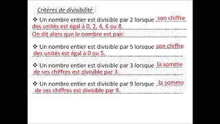 C4  B  Critères de divisibilité [upl. by Sonahpets]