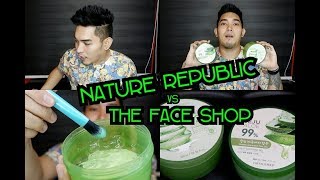 KIKOMPARES Nature Republic amp The Face Shop Aloe Vera Gels  Comparison and Review [upl. by Nomled355]