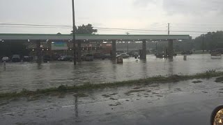 Flooding closes roads traps cars in Accomack County [upl. by Romona55]