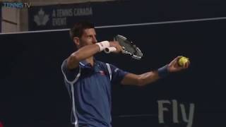 Djokovic and Stepanek hilarious matching violin celebrations  Rogers Cup 2016 [upl. by Hsinam]