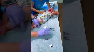 This child is pushing three injections at once 😱 shots baby cutebaby viral injectionfunny [upl. by Gustave]