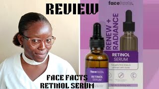 HONEST REVIEW ON FACE FACTS RETINOL SERUM RETINOL [upl. by Linkoski]