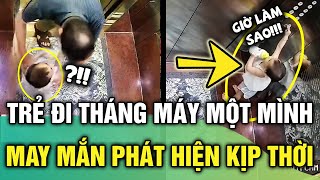 Không trông trẻ cẩn thận để trẻ đi vào thang máy một mình may mắn PHÁT HIỆN kịp thời  TIN 1 PHUT [upl. by Joey]