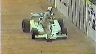 1977  Tom Pryce crash live broadcast TV  Kyalami circuit [upl. by Constantino287]