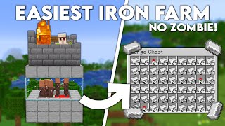 Minecraft Easiest IRON FARM Without a Zombie  Tutorial 120 [upl. by Darrill]