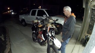 KTM 690R Night Ride using Motominded Baja Designs LED Headlights [upl. by Nosnorb101]