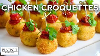 Delicious EASY Chicken Croquettes  Chicken Appetizer [upl. by Assirrak870]