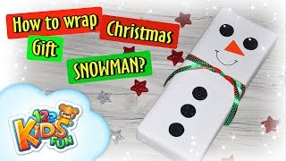  DIY by Creative Mom   How to Wrap Christmas Gift  Snowman  [upl. by Stephania]