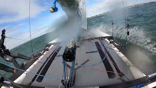 Nacra 15 Heavy Wind Sailing Upwind Training [upl. by Singhal]