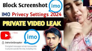 Imo End to End Encryption  imo privacy settings  imo privacy settings 2024 [upl. by Eenor]