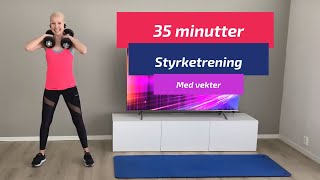 Styrketrening med vekter hjemme [upl. by Aisyle]