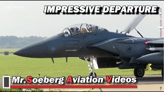 IMPRESSIVE Departure 4x F15E STRIKE EAGLE at Volkel [upl. by Ilyk]