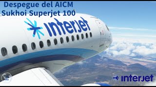 Full Sukhoi Superjet 100 de Interjet despega de Ciudad de México MEX [upl. by Press]