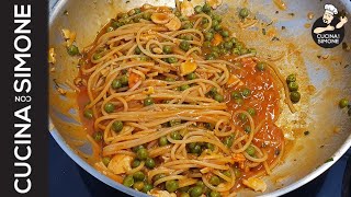 Spaghetti con Capesante e Piselli  Mangiar bene spendendo poco si può [upl. by Kauslick]