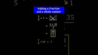 35  7   Add the Fraction with the Whole number  Prealgebra shorts [upl. by Gildea]